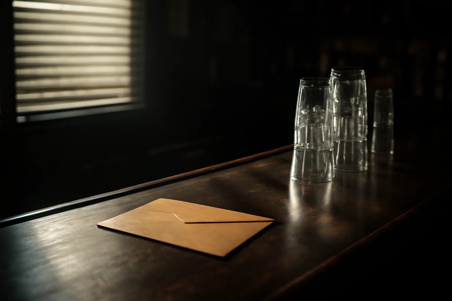 Unopened envelope on a bar counter representing an SC liquor license enforcement notice