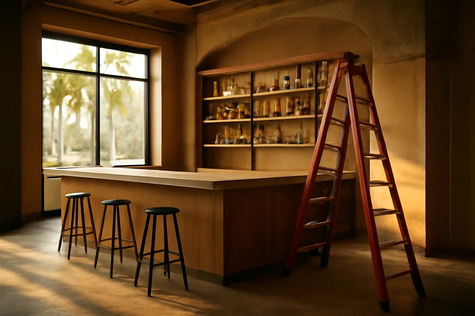 Bar under construction in Miami as owners prepare for a liquor license inspection