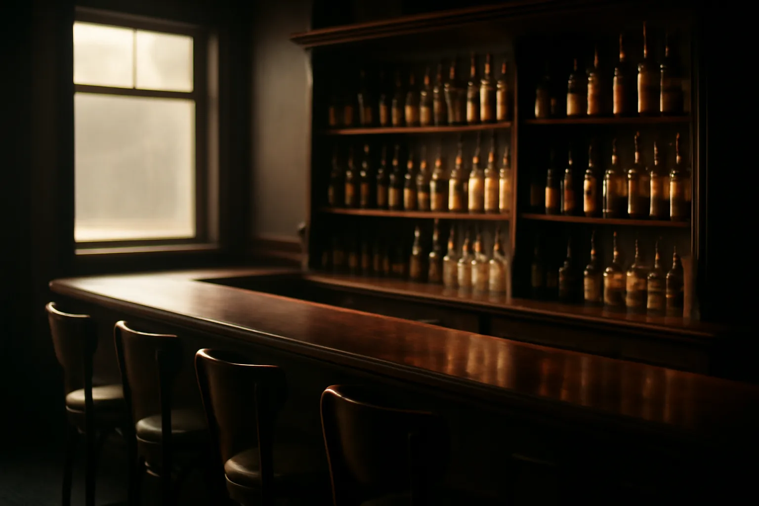 empty bar before opening showing the reality behind getting a liquor license