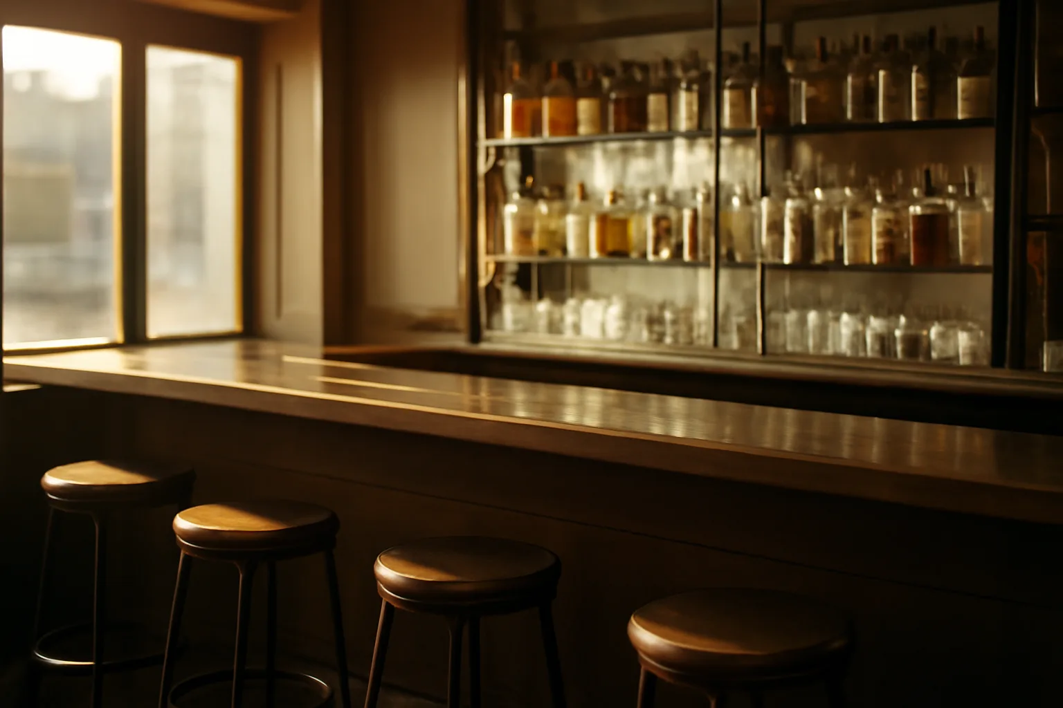 Empty afternoon bar interior illustrating confusion between ABC liquor licensing and FCC broadcast licensing