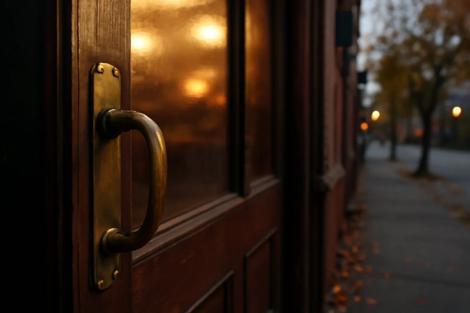 Closed tavern storefront at dusk representing a PA liquor license for sale