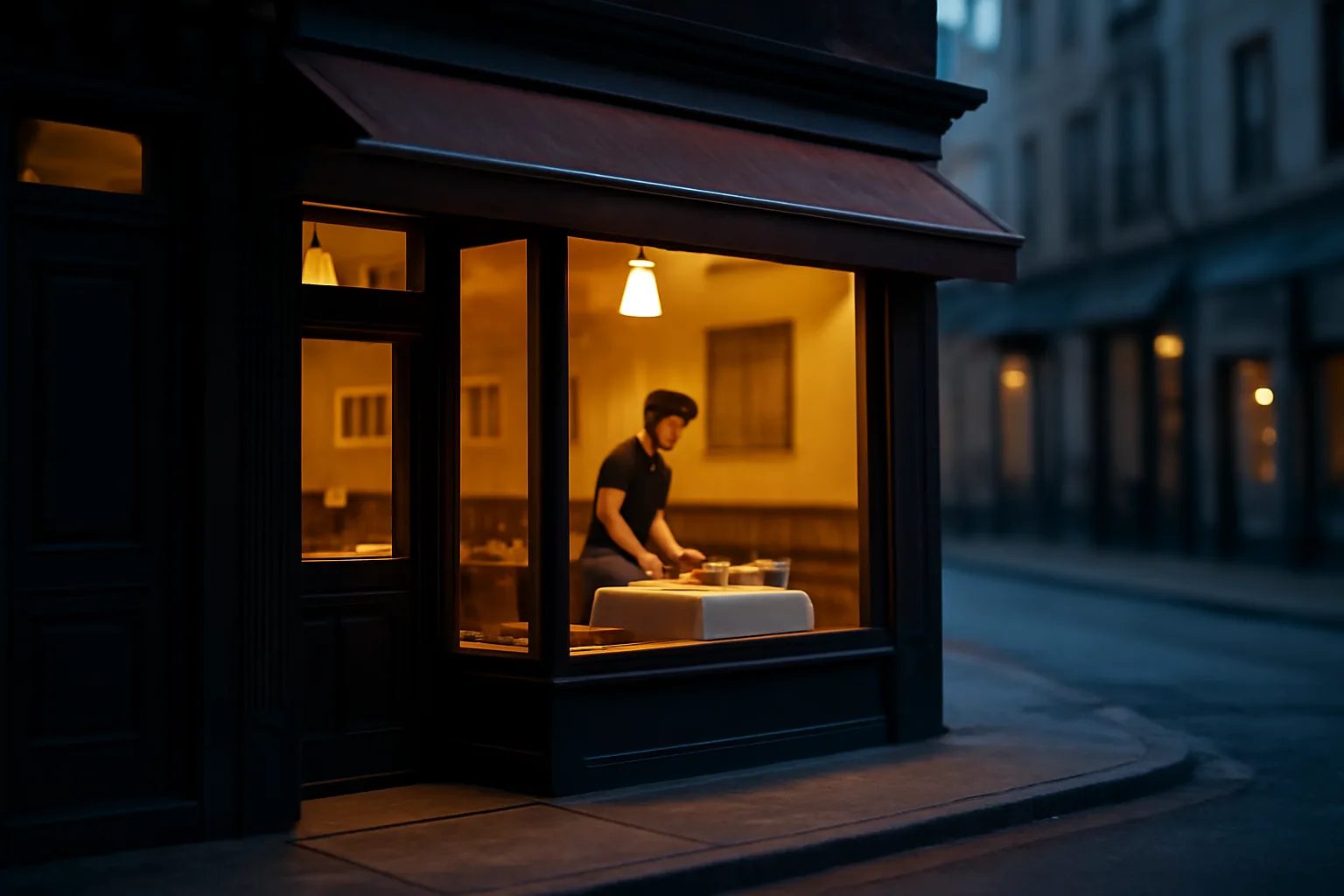 Restaurant entrance at dusk representing the California ABC alcohol certification process