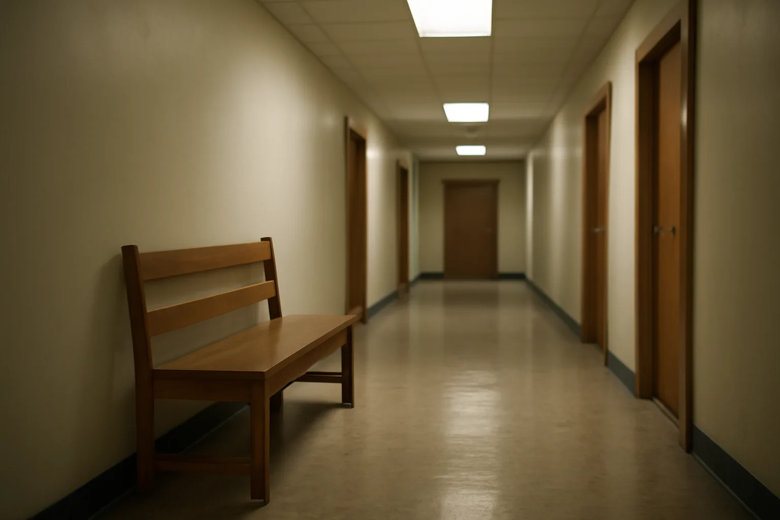Empty government office hallway representing the alcohol licensing application process