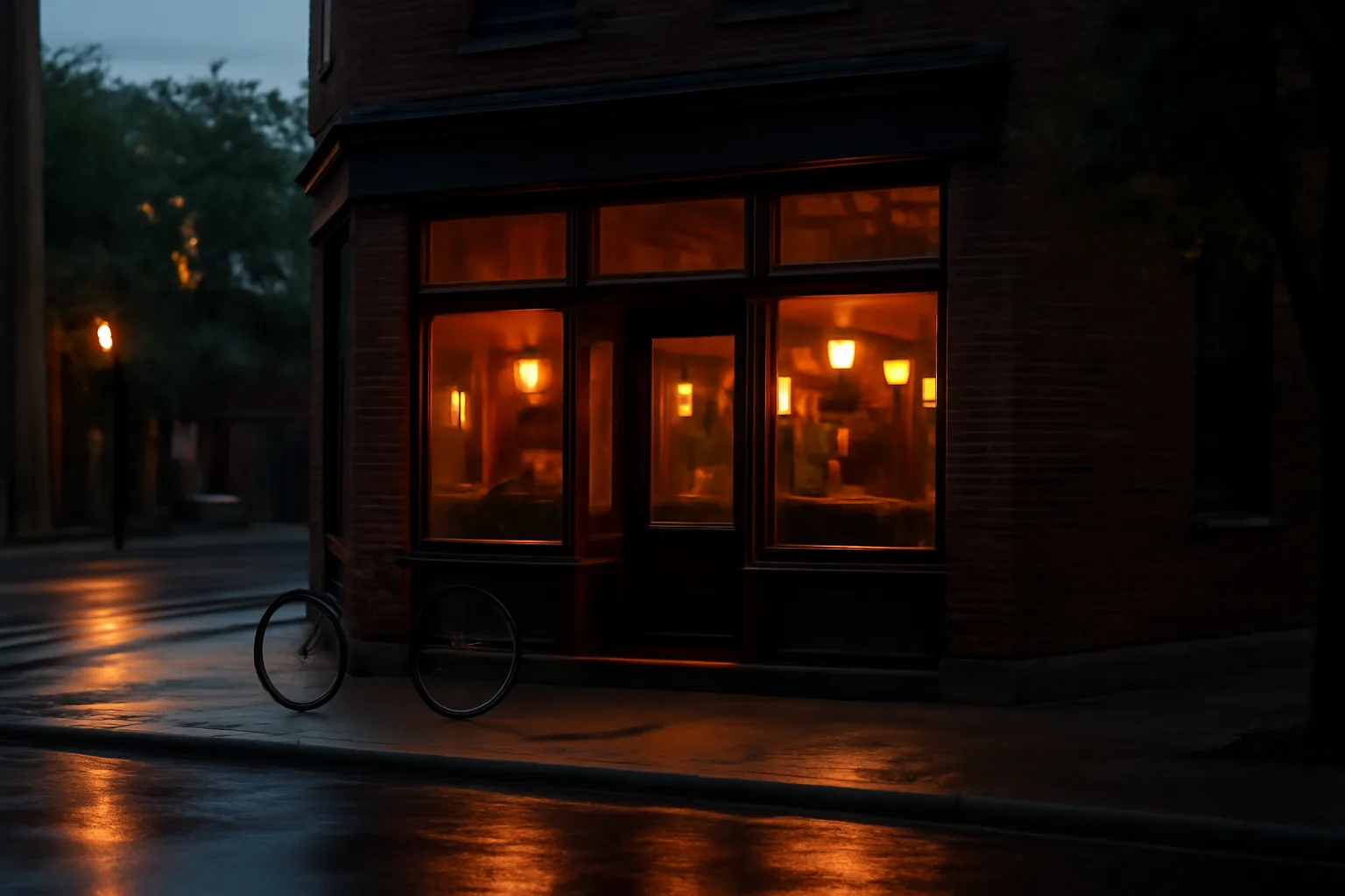Chicago neighborhood tavern storefront at dusk illustrating liquor license costs