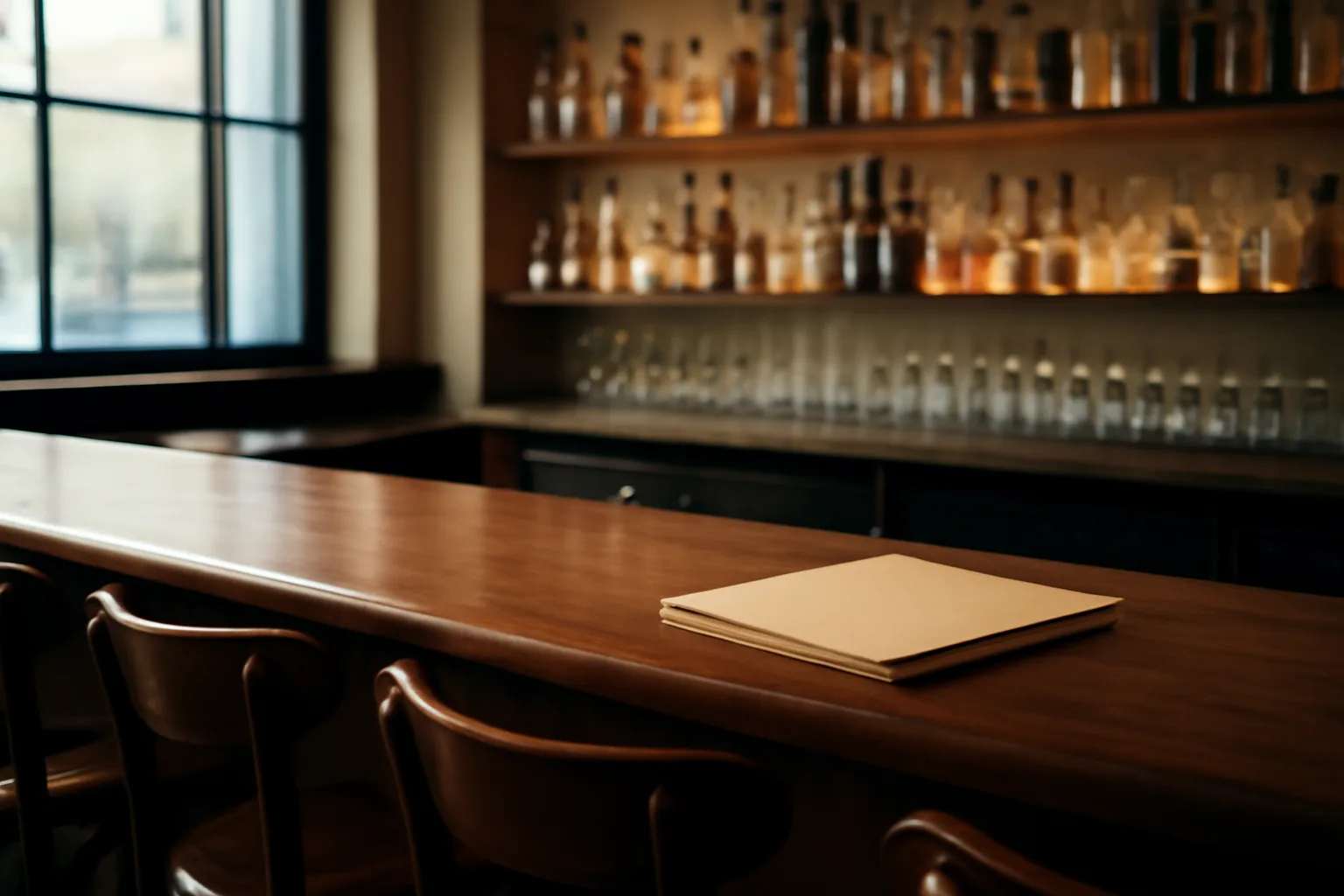 Empty restaurant bar interior representing the Delaware ABC license application process