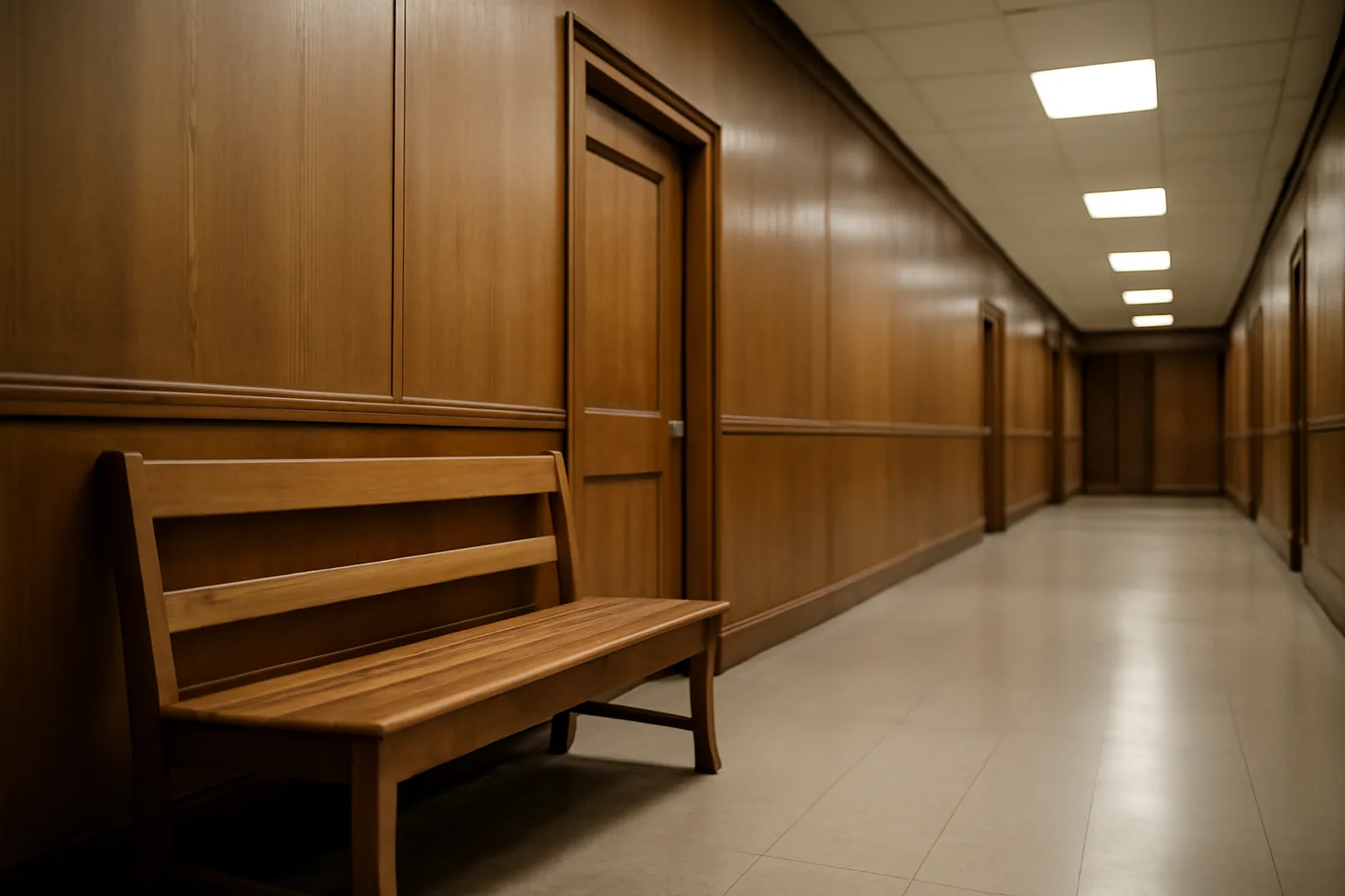 Empty government office hallway representing state alcohol licensing bureaucracy