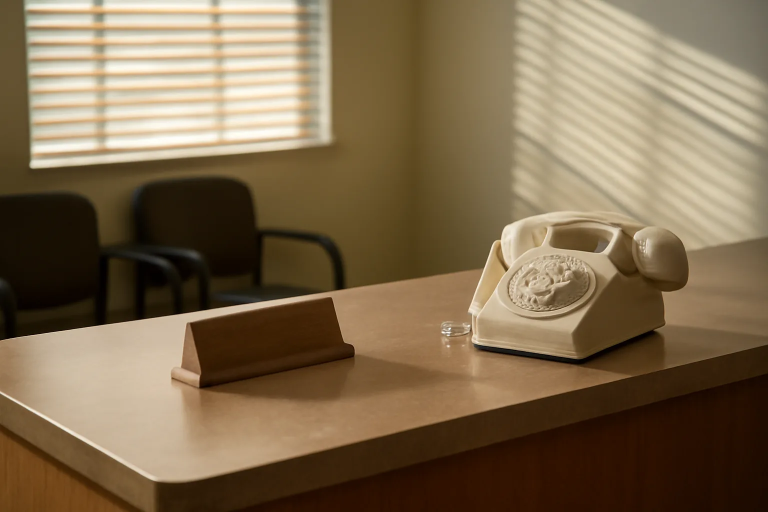 Government office phone and reception desk representing Florida licensing contact points