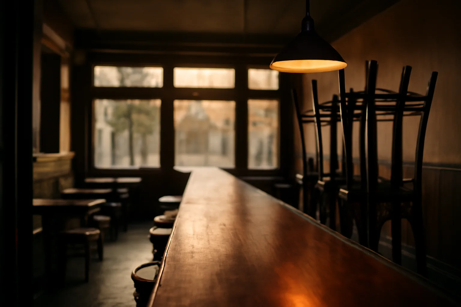 Empty Green Bay tavern interior before opening while liquor license review is pending