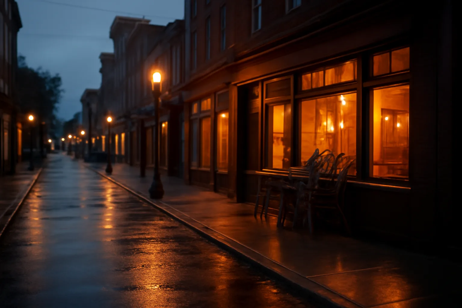New Jersey downtown restaurant row at dusk illustrating liquor license cost realities