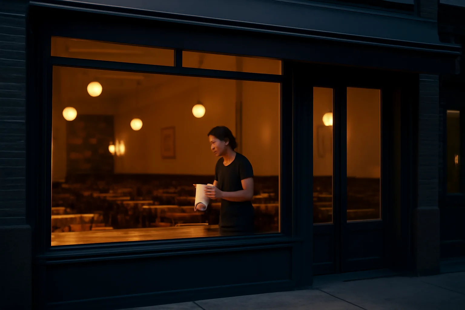 Restaurant interior with bar preparation, representing the Maryland liquor license process