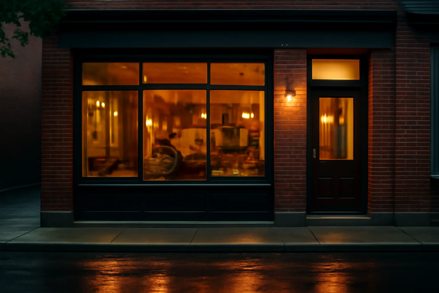 Restaurant exterior at dusk illustrating the setting for an NC alcohol license application