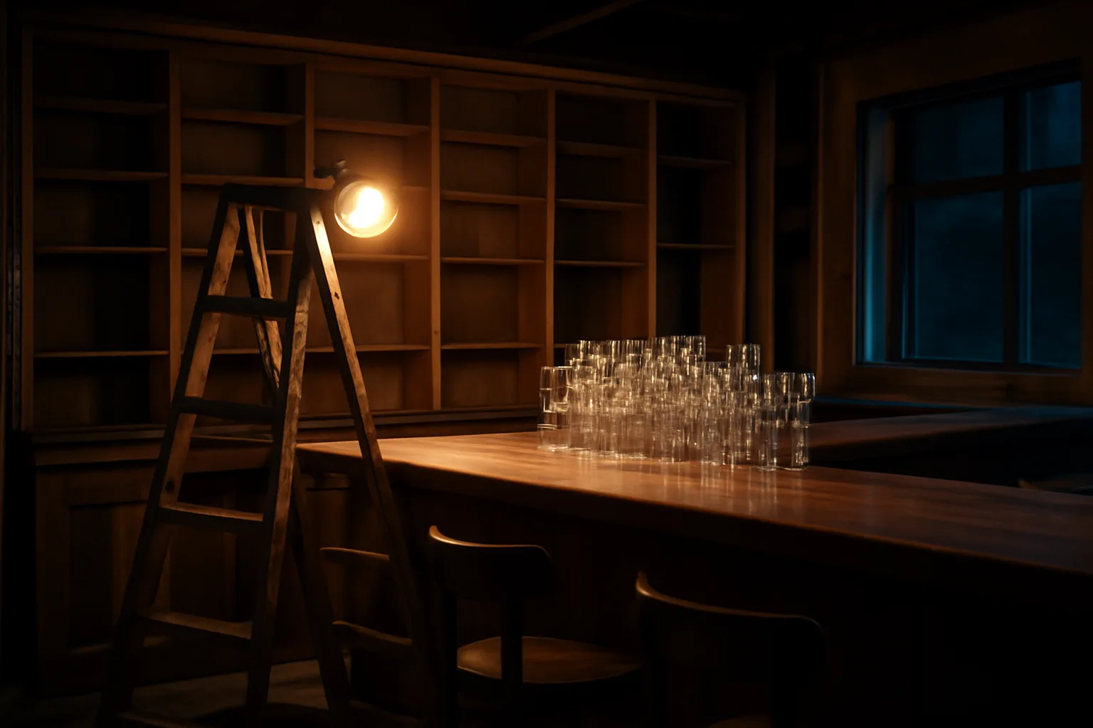 Restaurant bar under renovation with bare shelving, representing the NY liquor permit application wait