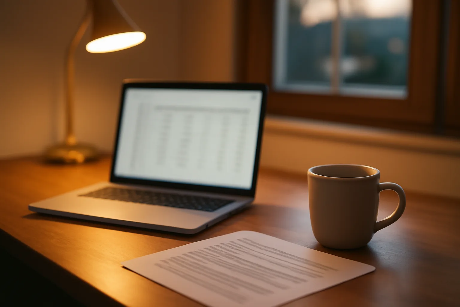 Desk scene with laptop and paperwork representing a TABC lookup search session